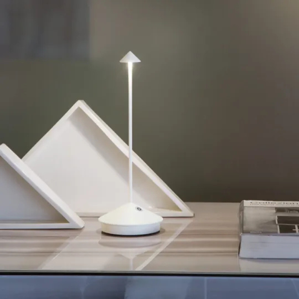 Brushed Aluminum Cordless LED Table Lamp | Vionara