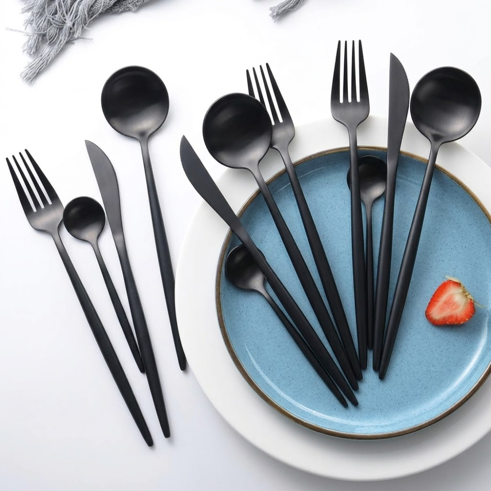24-Piece Two-Tone Gold and Silver Stainless Steel Cutlery Set | Vionara