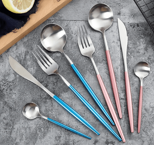 24-Piece Two-Tone Gold and Silver Stainless Steel Cutlery Set | Vionara