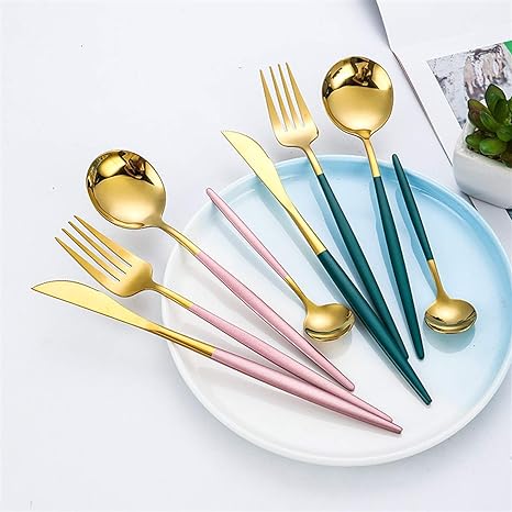 24-Piece Two-Tone Gold and Silver Stainless Steel Cutlery Set | Vionara