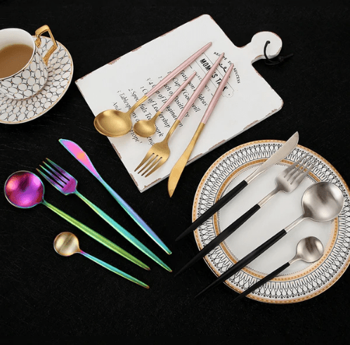 24-Piece Two-Tone Gold and Silver Stainless Steel Cutlery Set | Vionara