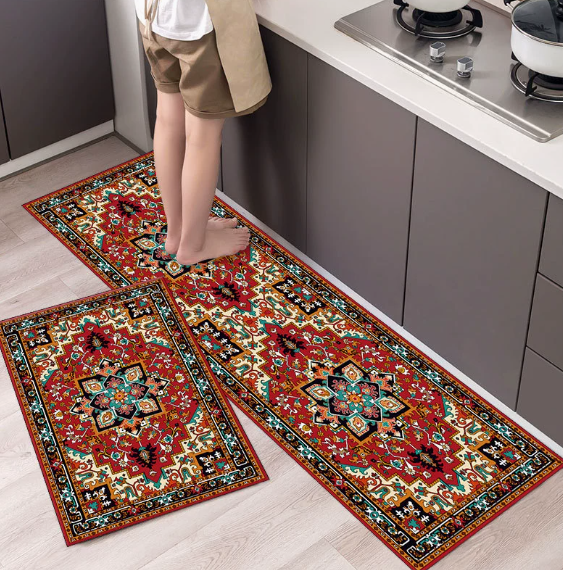 Non-slip textured textile kitchen mat | Vionara