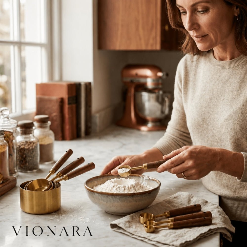 Virelle Maison - Set doseur en acier inox et chêne massif | Vionara