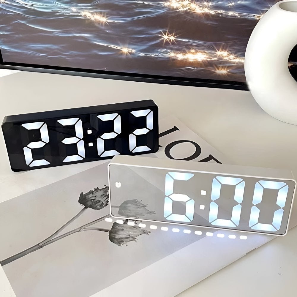 Vionara - Réveil numérique miroir LED design minimaliste en ABS