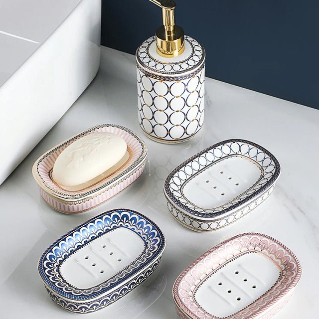 Vionara - Porte-savon décoratif en céramique style Art Déco | Vionara