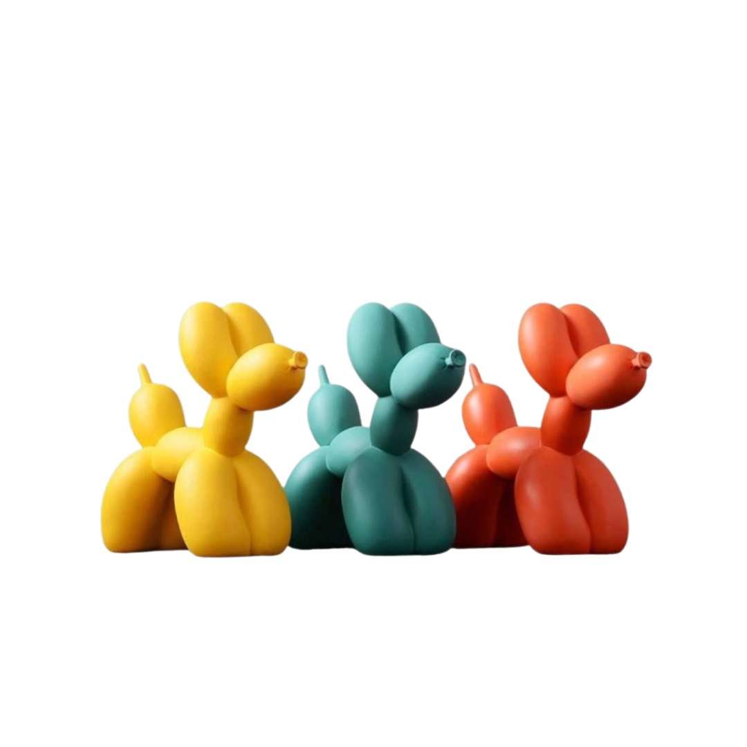 Vionara - Sculpture décorative en résine finition lisse forme ballon chien | Vionara