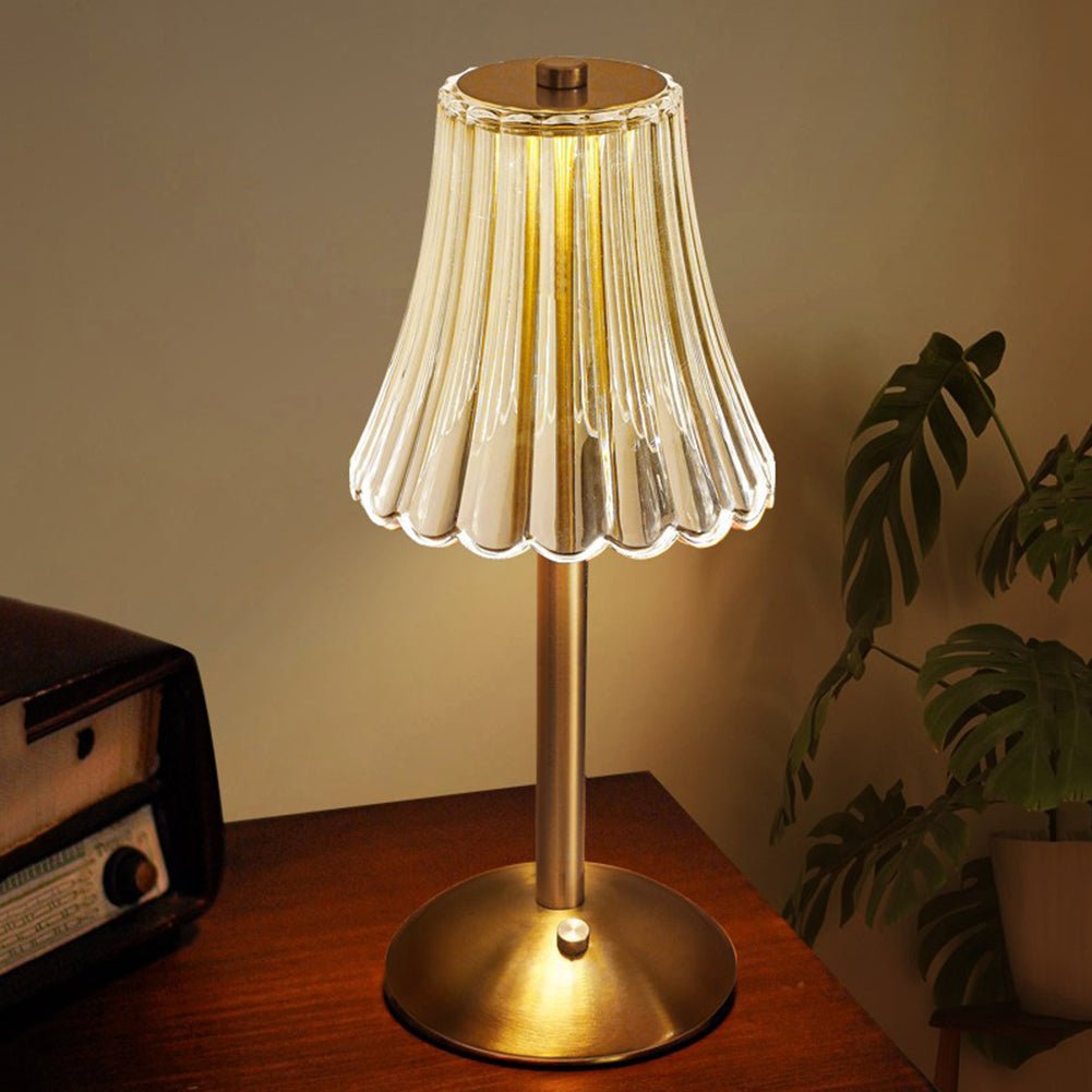 Vionara - Lampe de table cristalline en aluminium brossé | Vionara