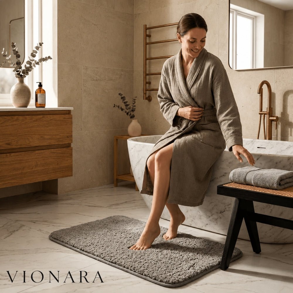 Vionara - Tapis de bain en microfibre épaisse et antidérapant | Vionara
