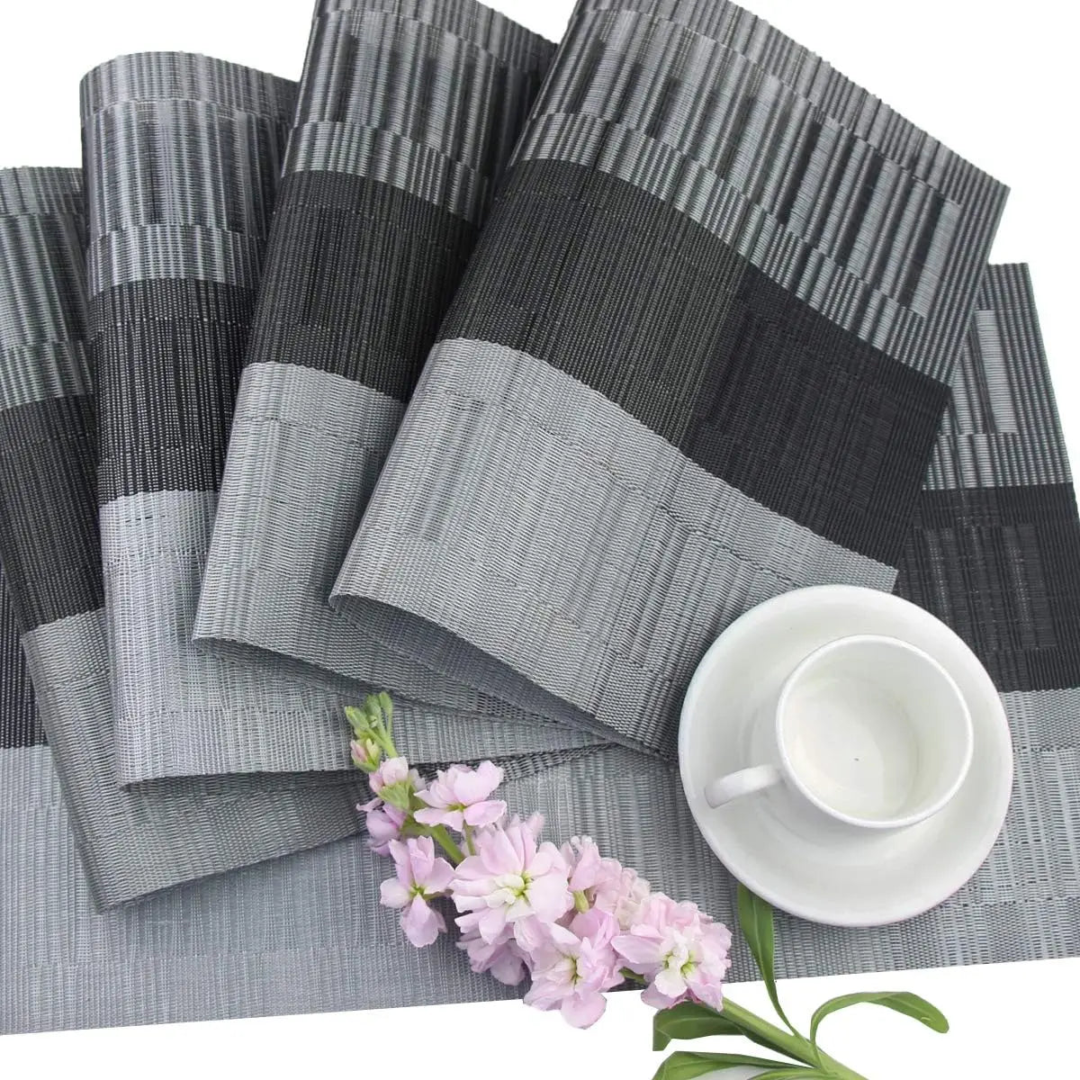 Vionara - Set de sets de table tissés lavables – Surface résistante à la chaleur | Vionara