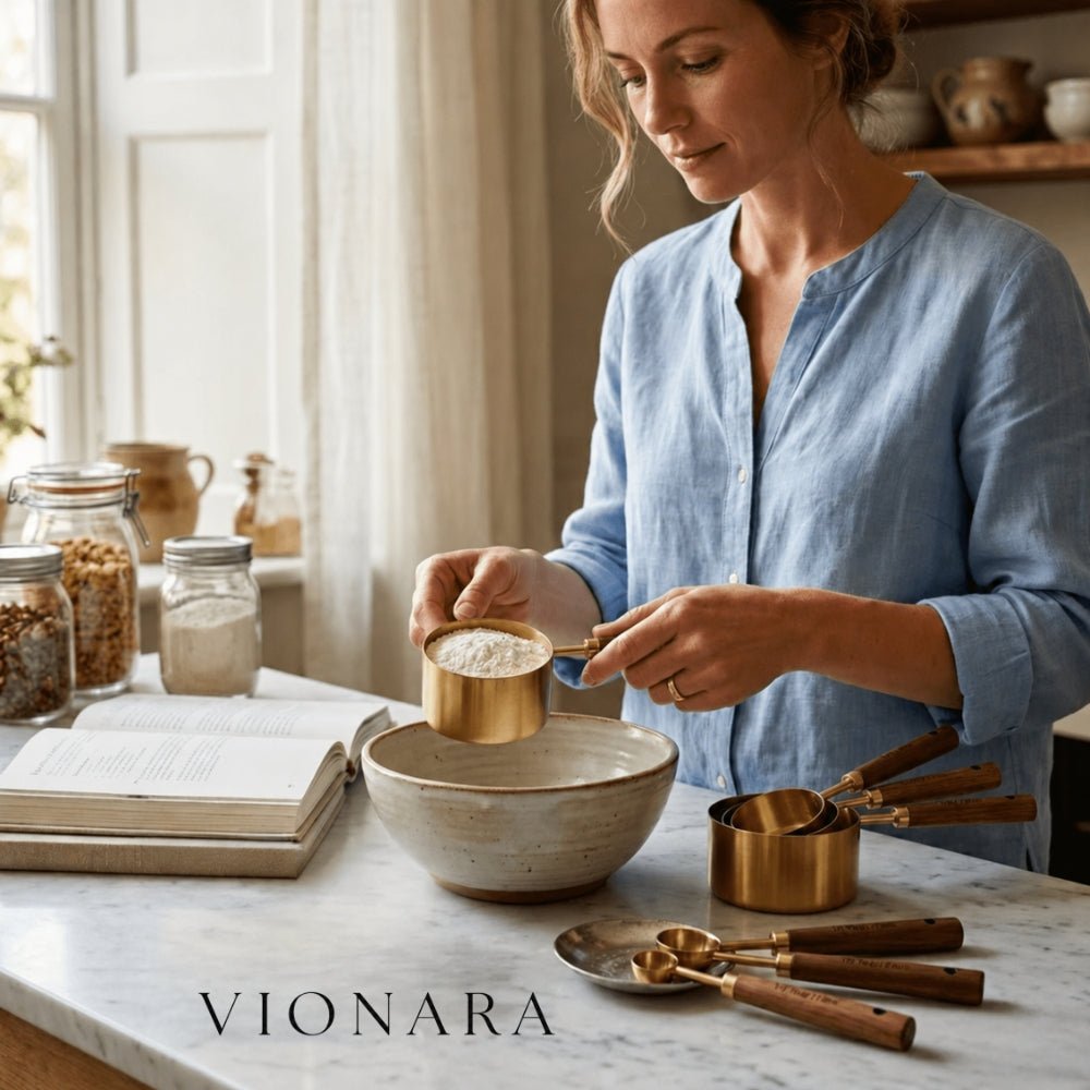Vionara - Set doseur en acier inox et chêne massif | Vionara