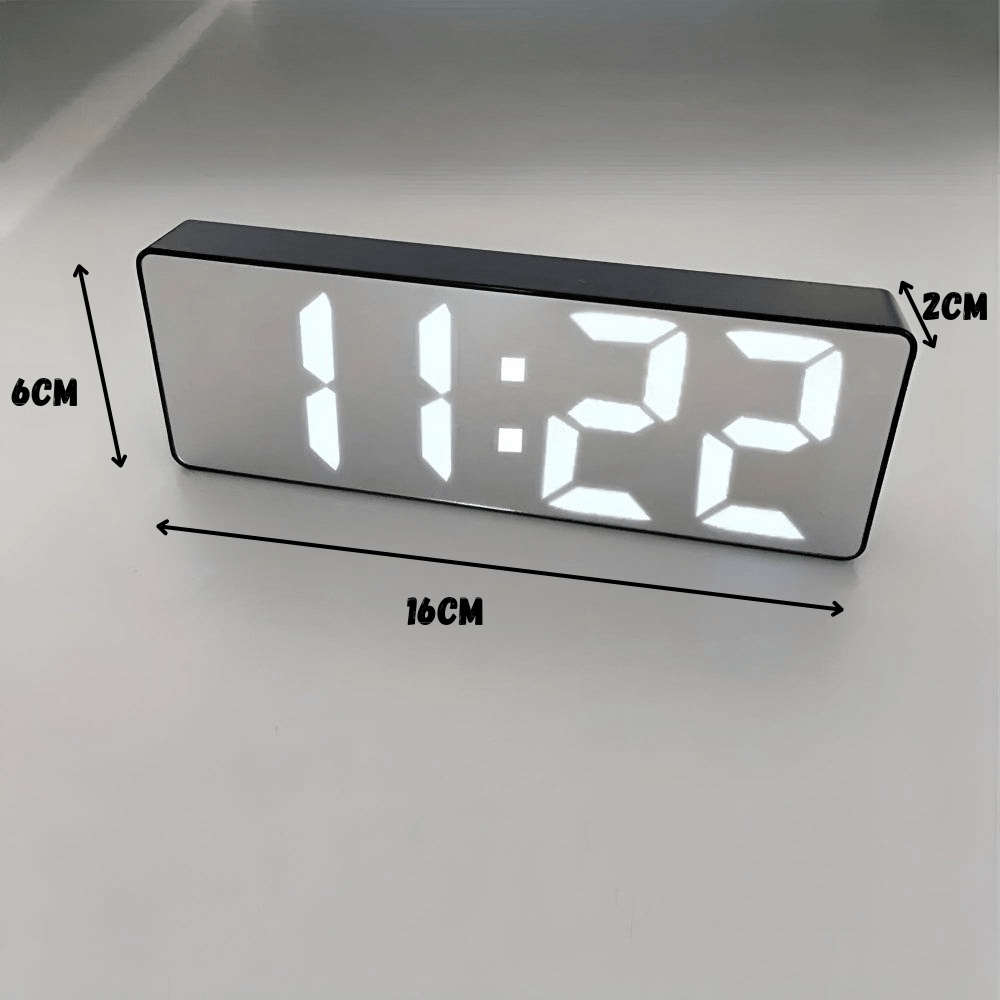 Vionara - Réveil numérique miroir LED design minimaliste en ABS