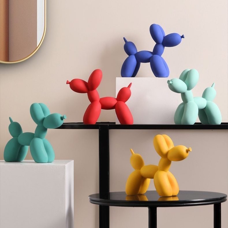 Vionara - Sculpture décorative en résine finition lisse forme ballon chien | Vionara