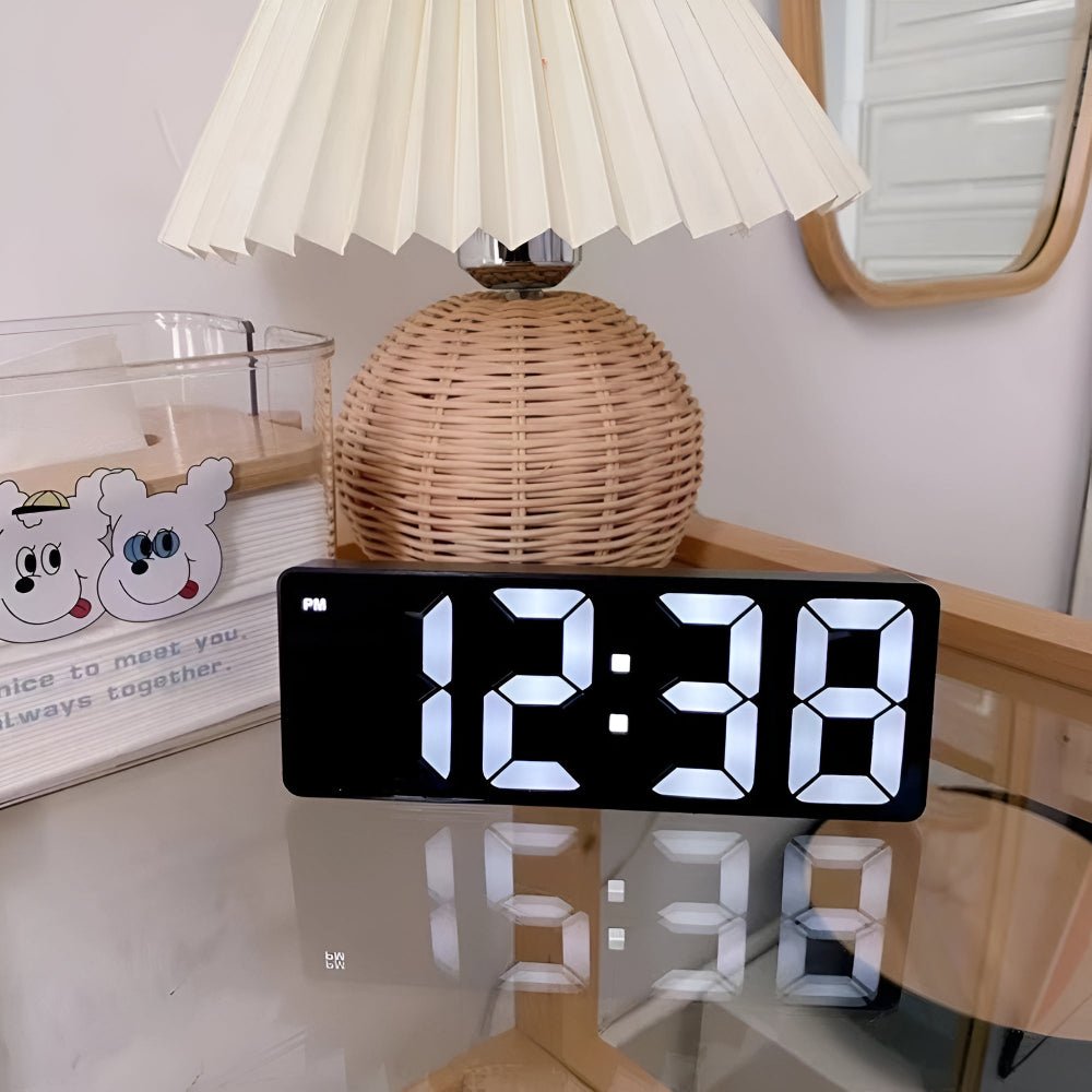 Vionara - Réveil numérique miroir LED design minimaliste en ABS