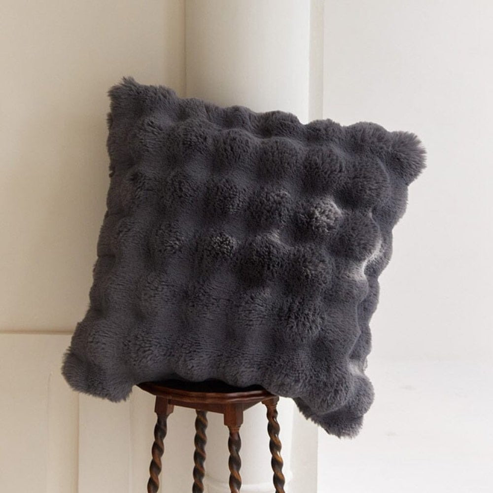 Vionara - Housse de coussin décoratif en fausse fourrure douce