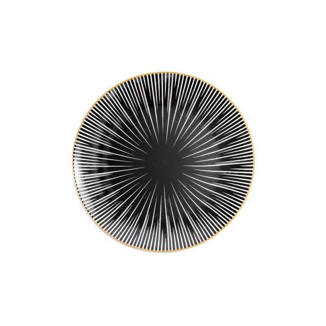Vionara - Assiette en céramique ronde à motifs abstraits | Vionara