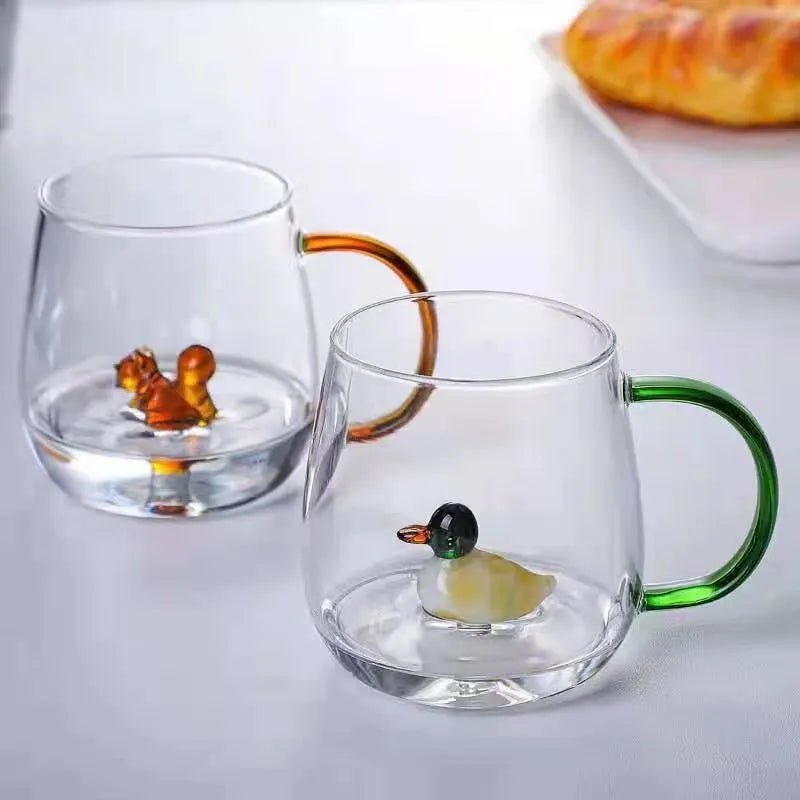 Vionara - Tasse en verre borosilicate avec motif animal 3D | Vionara