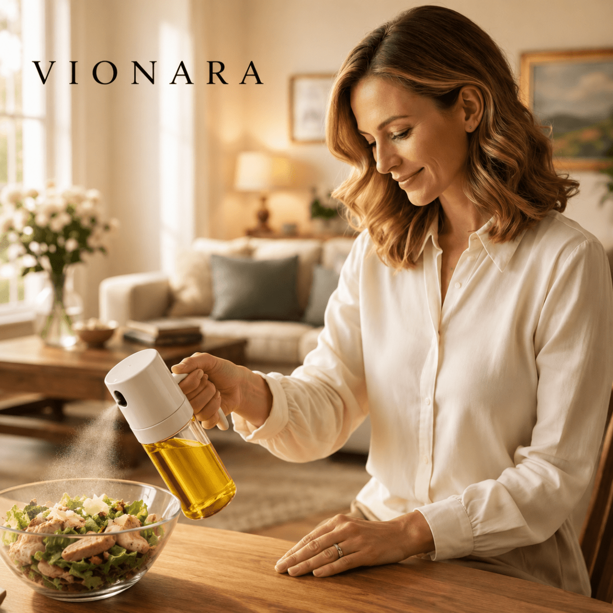 Vionara - Spray à huile en verre borosilicaté 250 ml, design épuré | Vionara