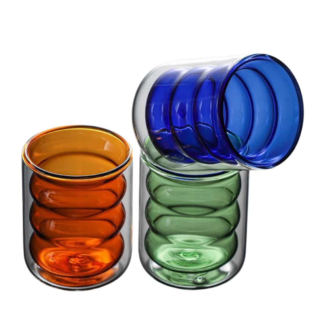 Vionara - Tasse en verre ondulé à double paroi | Vionara