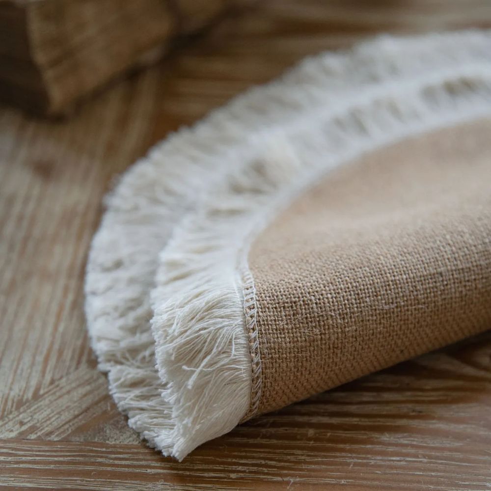 Vionara - Chemin de table en jute naturel tissé | Vionara