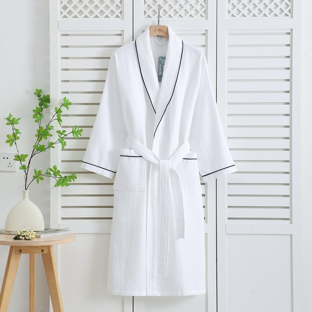 Vionara - Peignoir en coton gaufré, doux et absorbant pour salle de bain