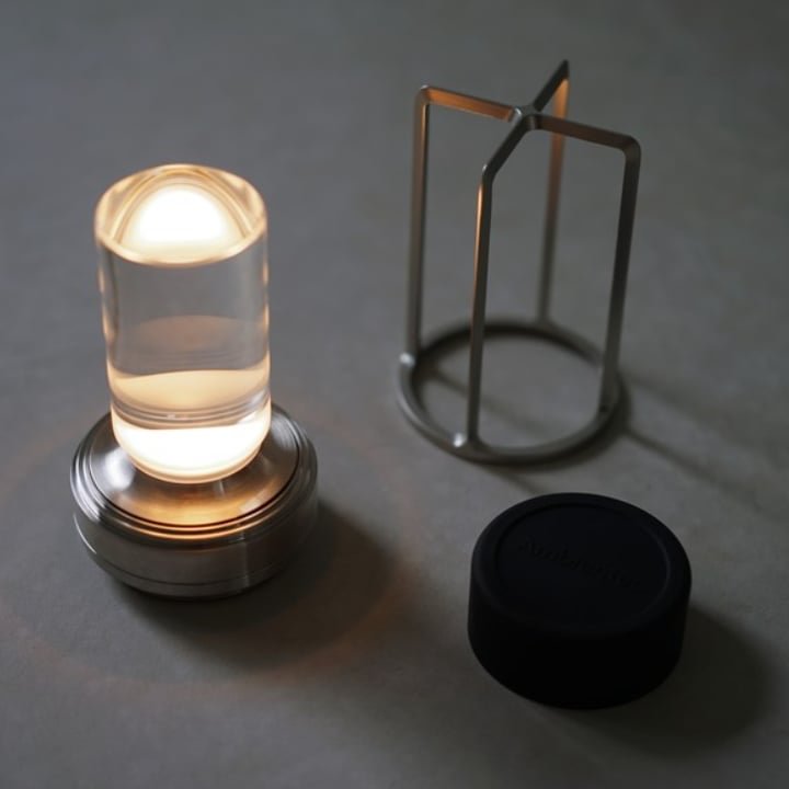 Vionara - Lampe de table dimmable en cristal et métal texturé | Vionara