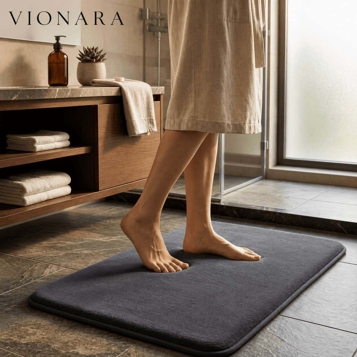 Vionara - Tapis de sol en velours absorbant antidérapant | Vionara