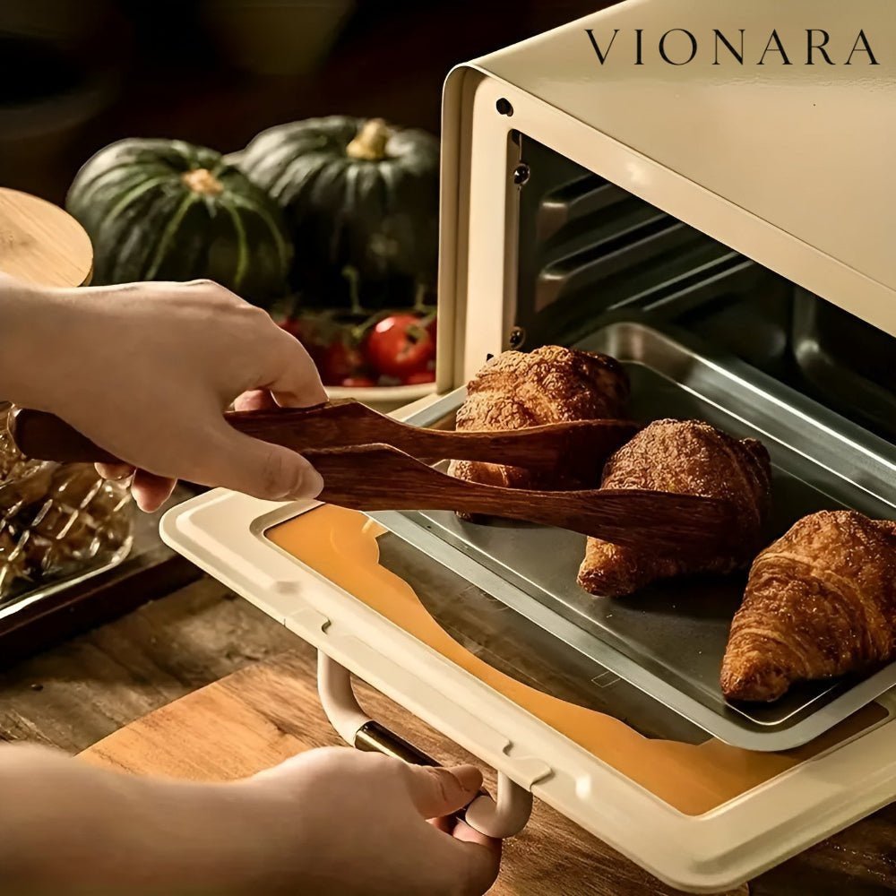 Vionara - Pinces de cuisine en bois naturel, finition résistante à la chaleur