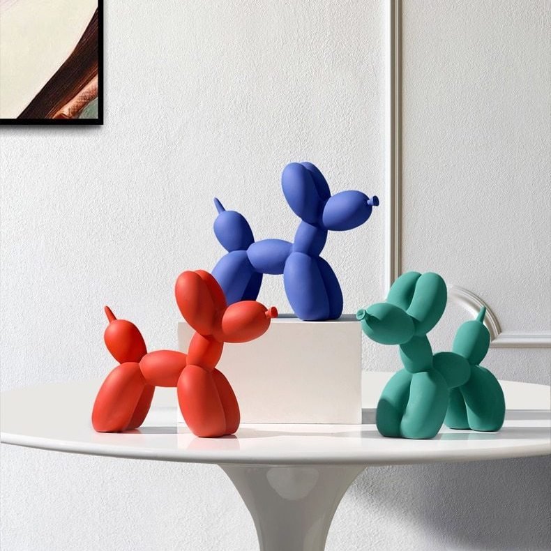Vionara - Sculpture décorative en résine finition lisse forme ballon chien | Vionara