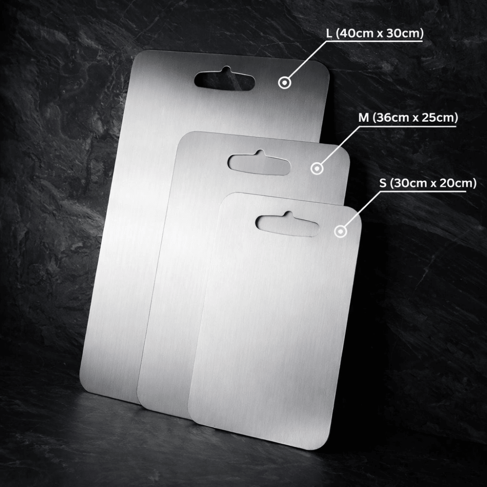 Vionara - Planche à découper en acier inoxydable brossé | Vionara