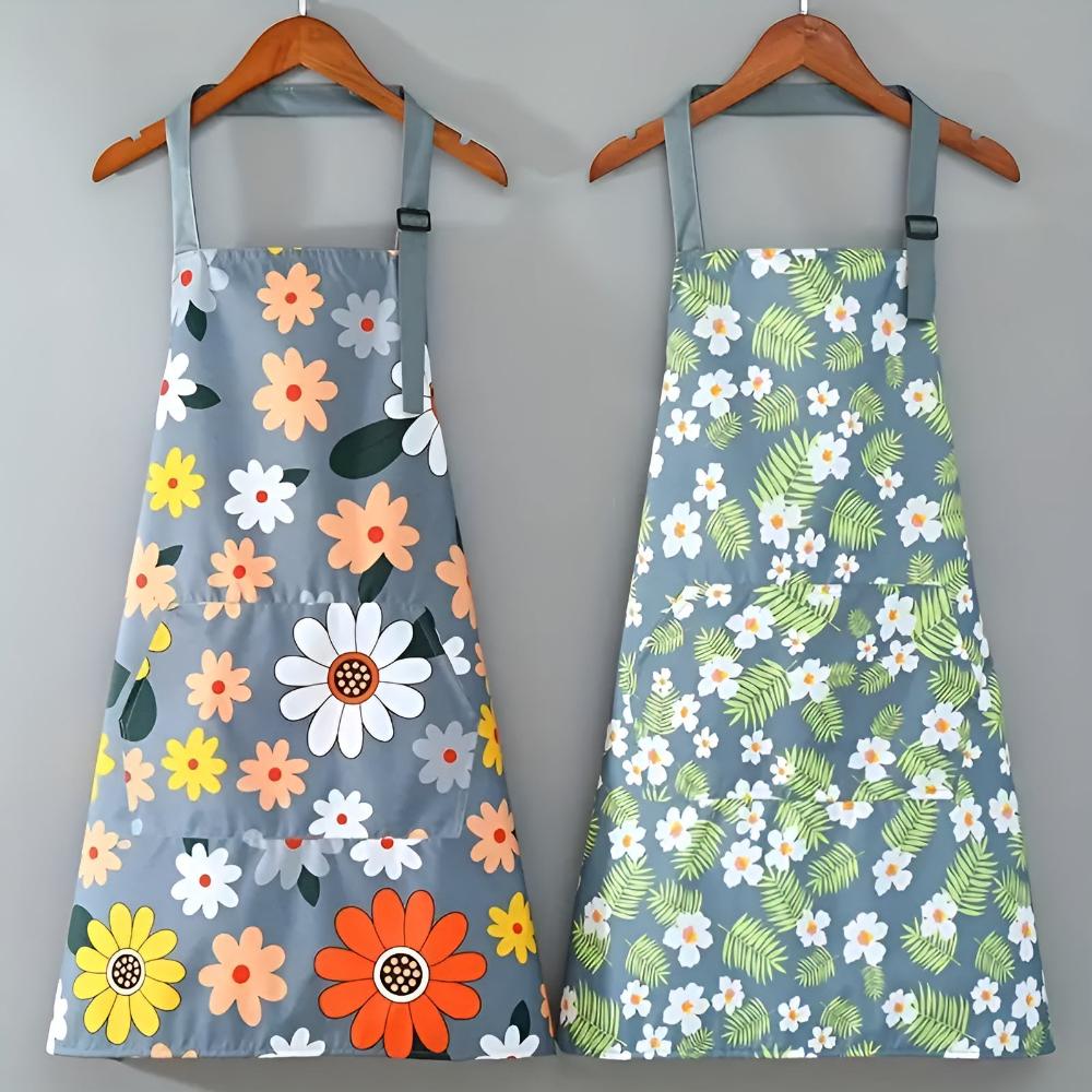 Vionara - Tablier de cuisine en coton enduit à imprimé floral vintage | Vionara