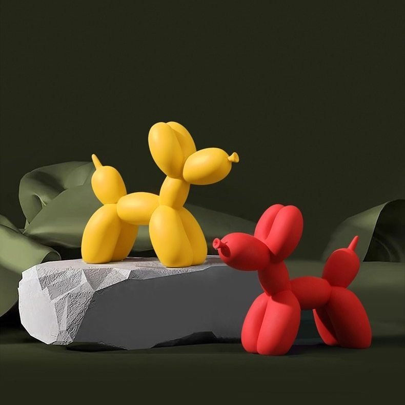 Vionara - Sculpture décorative en résine finition lisse forme ballon chien | Vionara