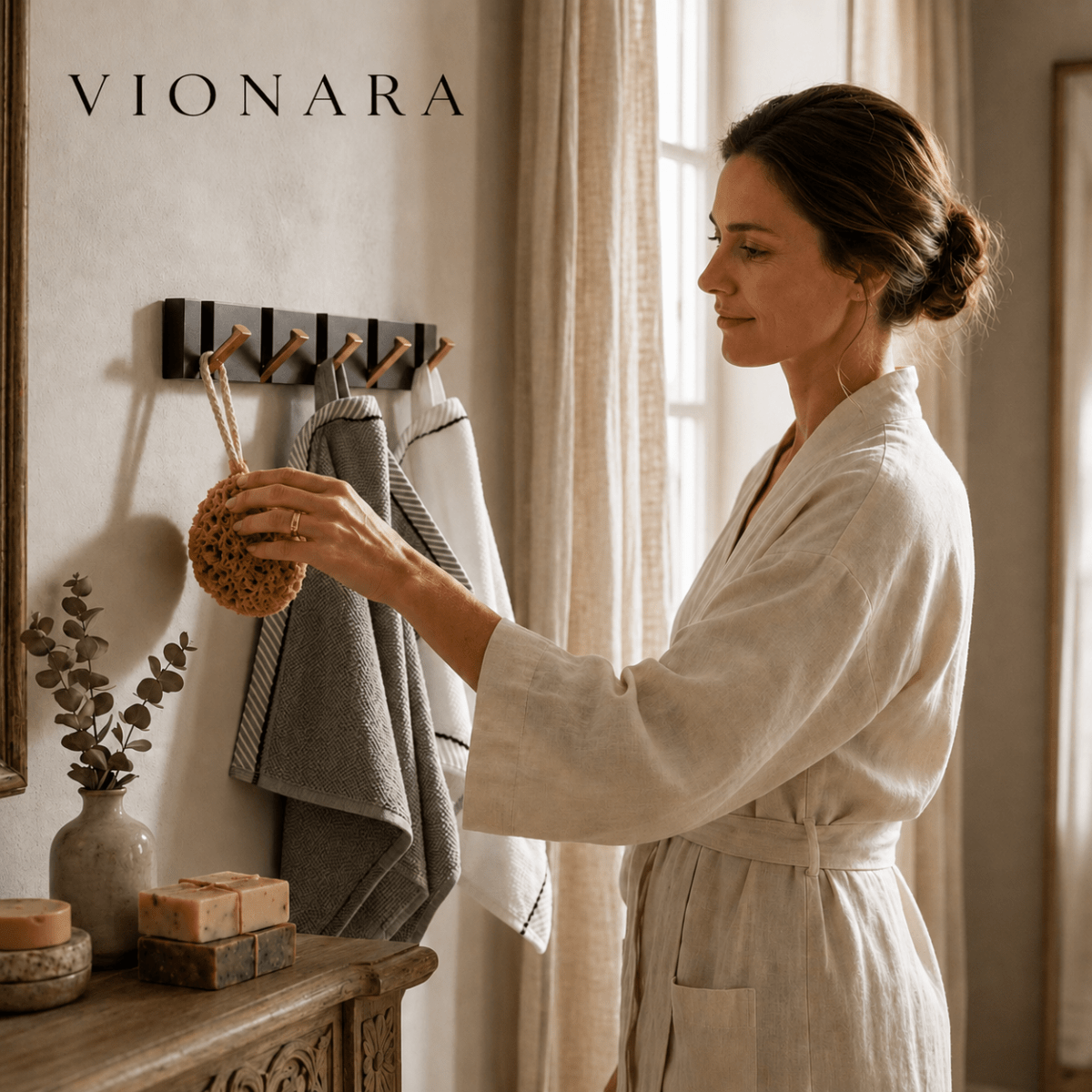 Vionara - Patère murale pliante en acier minimaliste | Vionara