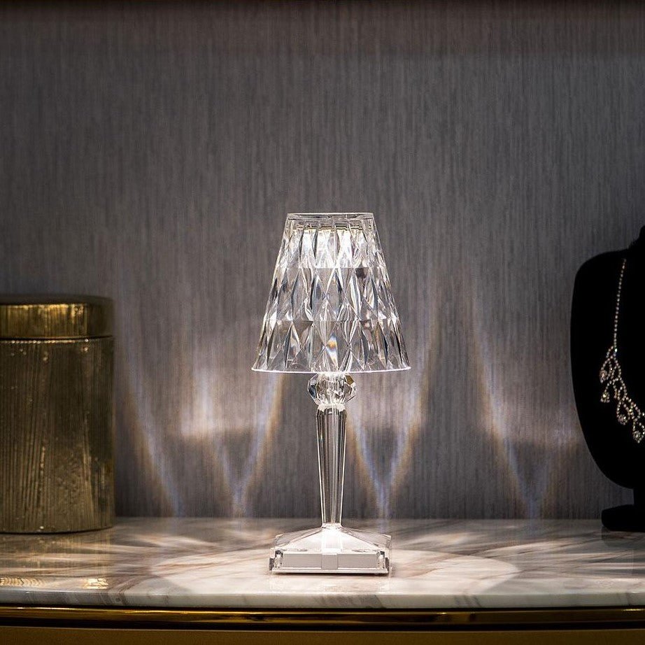 Vionara - Lampe de table en cristal acrylique texturé | Vionara