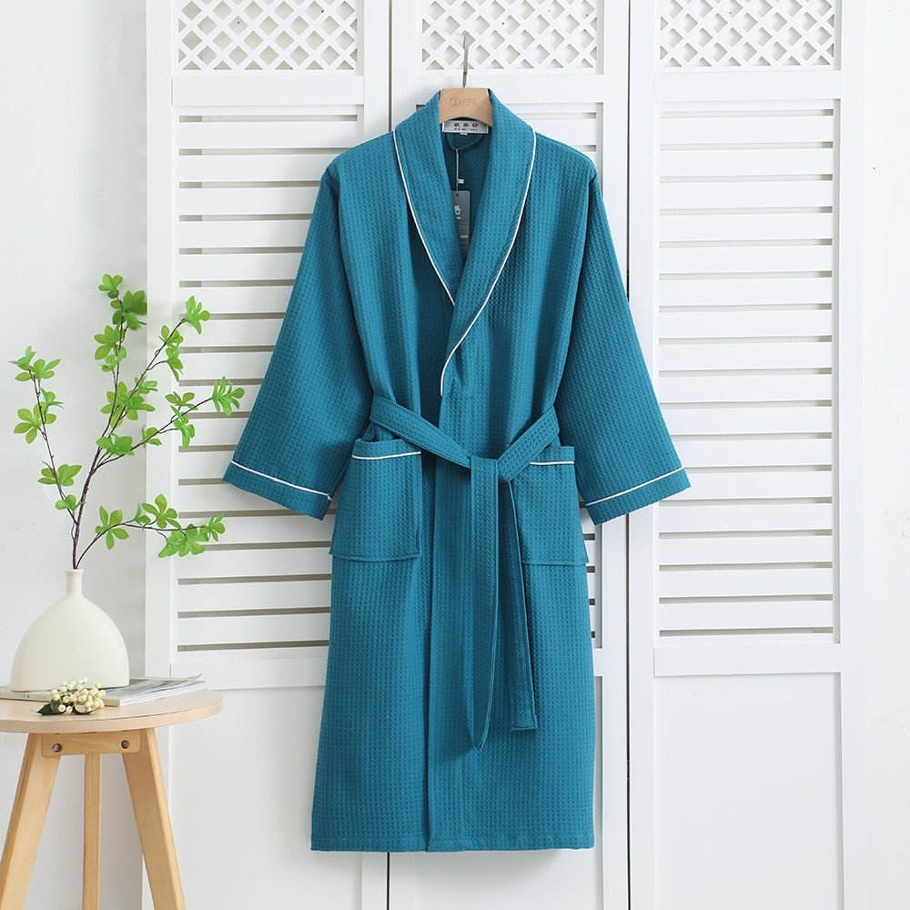Vionara - Peignoir en coton gaufré, doux et absorbant pour salle de bain