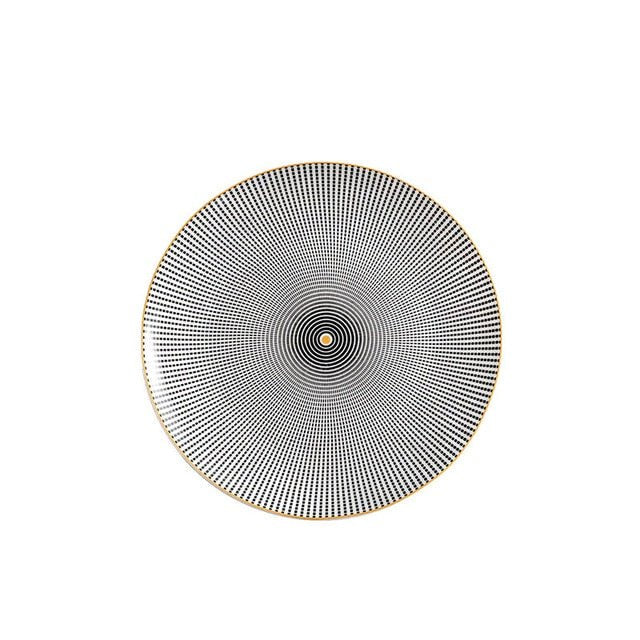 Vionara - Assiette en céramique ronde à motifs abstraits | Vionara