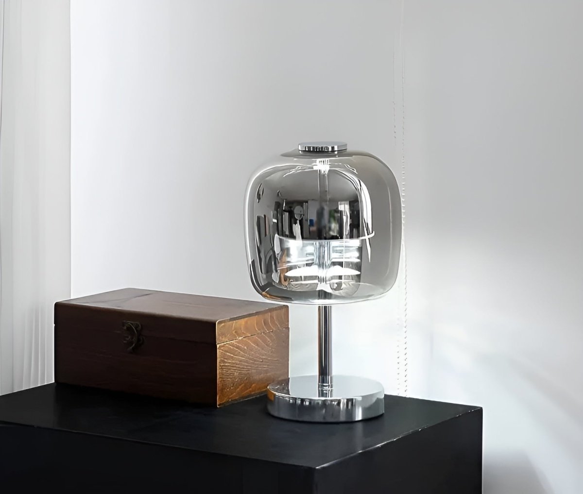 Vionara - Lampe de table en verre fumé dimmable à commande tactile | Vionara