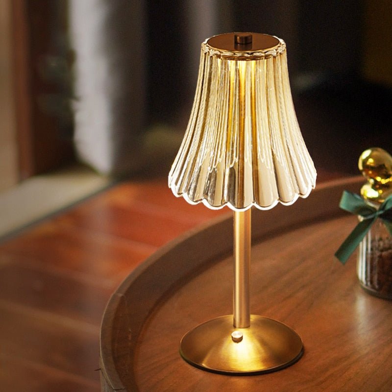 Vionara - Lampe de table cristalline en aluminium brossé | Vionara