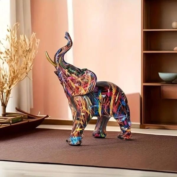 Vionara - Statuette d’éléphant en résine peinte style graffiti | Vionara