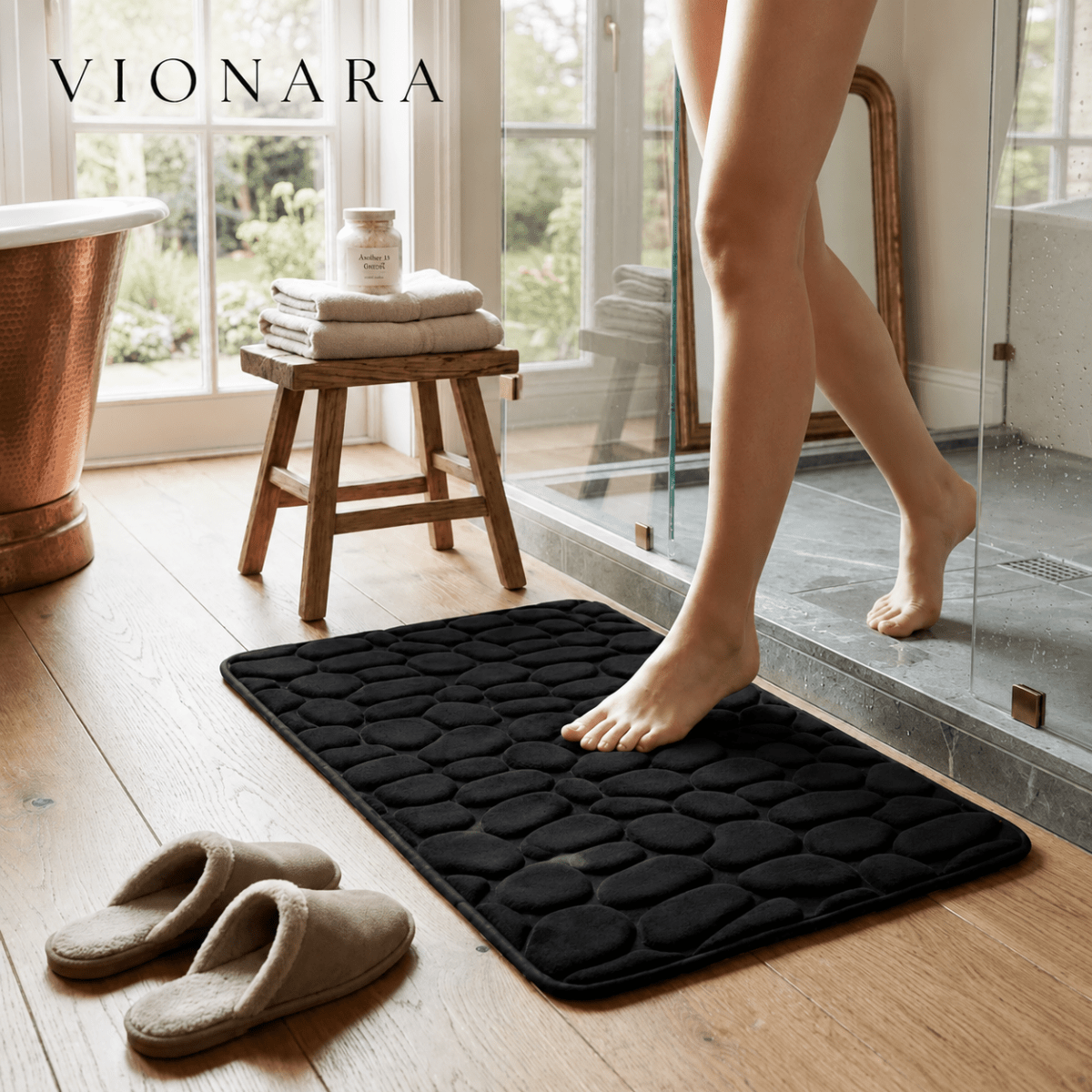 Vionara - Tapis de bain en microfibre absorbante à séchage rapide | Vionara