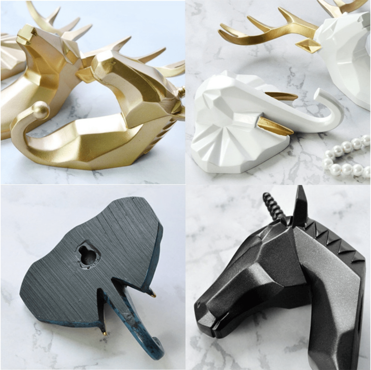 Vionara - Patère murale décorative en résine – Design géométrique animalier | Vionara
