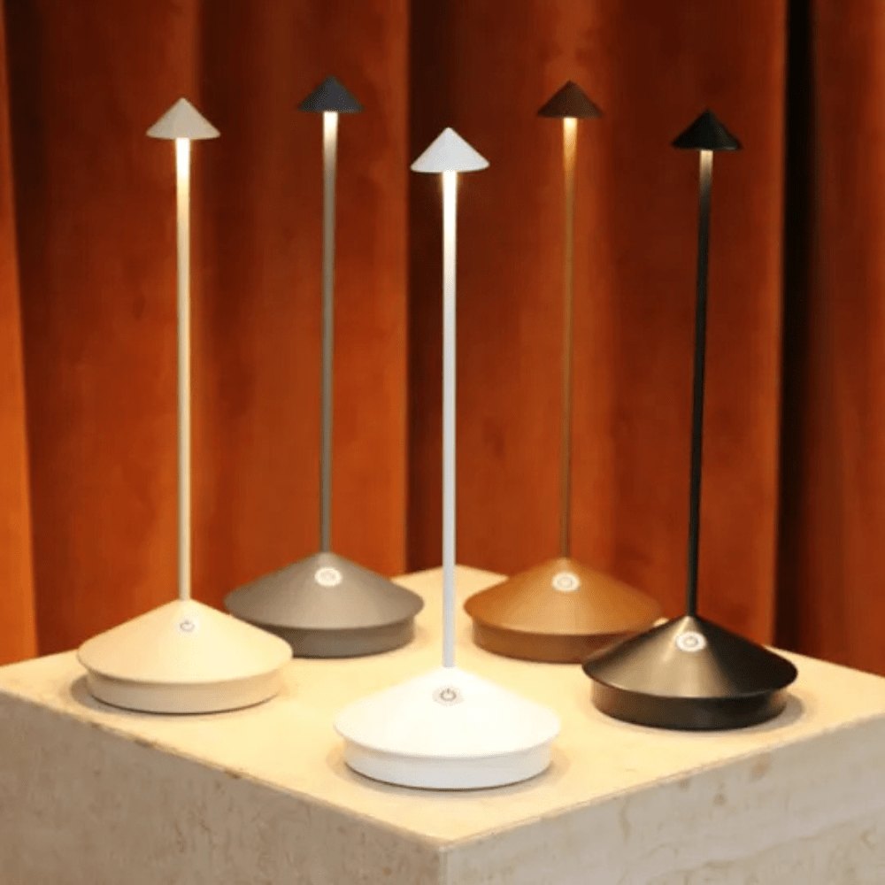 Vionara - Lampe de table LED sans fil en aluminium brossé | Vionara