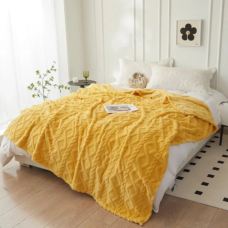 Vionara - Couverture réversible en laine d’agneau épaisse et toucher flanelle | Vionara