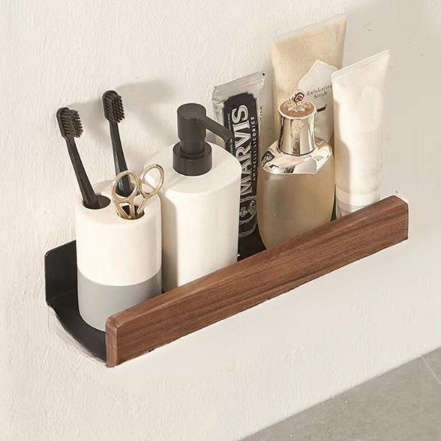 Vionara - Étagère murale de salle de bain en bois massif | Vionara