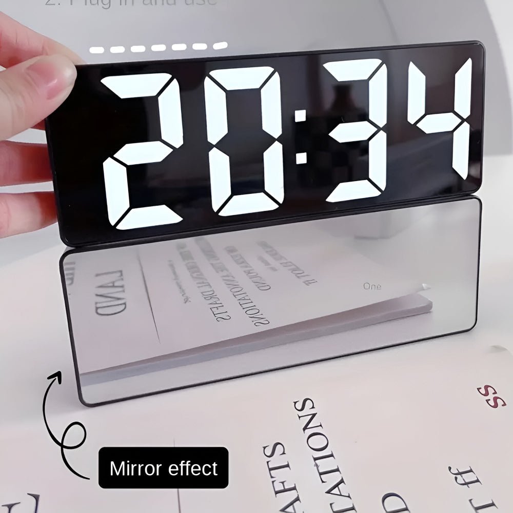 Vionara - Réveil numérique miroir LED design minimaliste en ABS