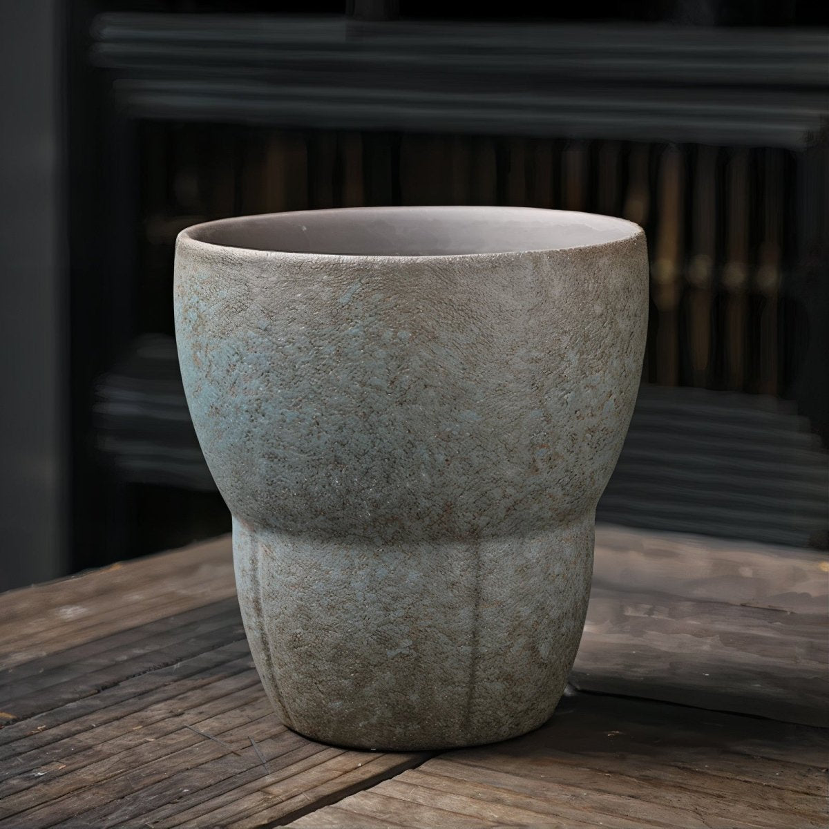 Vionara - Tasses à café obliques en céramique avec poignée en bois | Vionara