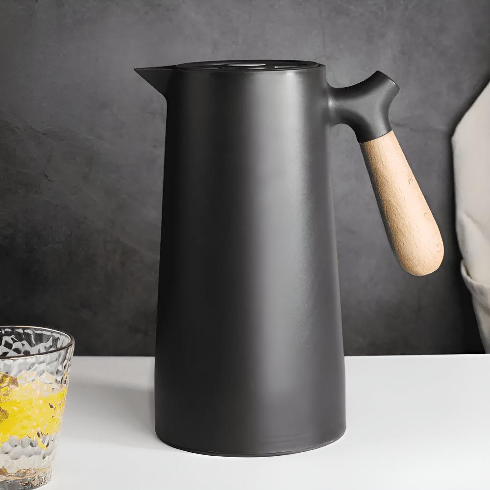 Vionara - Carafe isotherme en acier avec poignée en bois naturel | Vionara