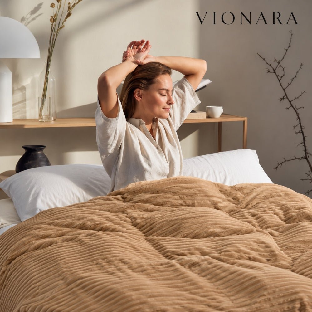 Vionara - Housse de couette en velours texturé – Toucher doux et chaleureux | Vionara