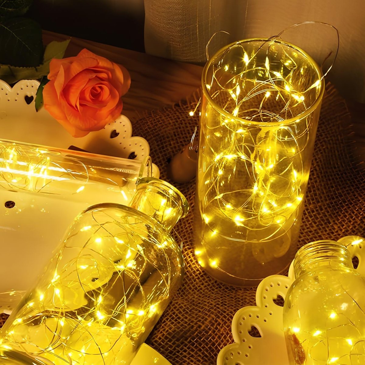 Vionara - Guirlande lumineuse solaire en cuivre étanche | Vionara