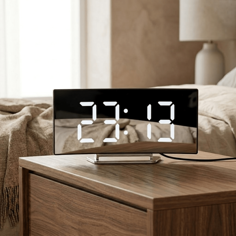 Vionara - Réveil numérique compact à écran incurvé | Vionara