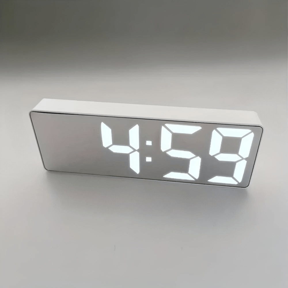 Vionara - Réveil numérique miroir LED design minimaliste en ABS